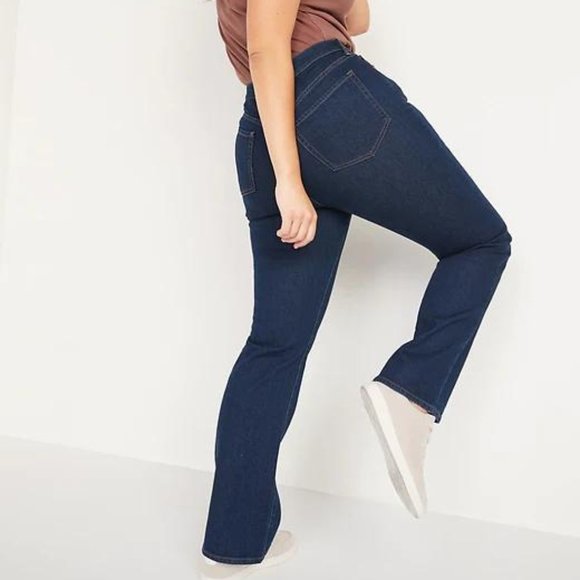 Old Navy Extra High-Waisted Kicker Boot-Cut Button-Fly Jeans for Women New - Picture 3 of 4